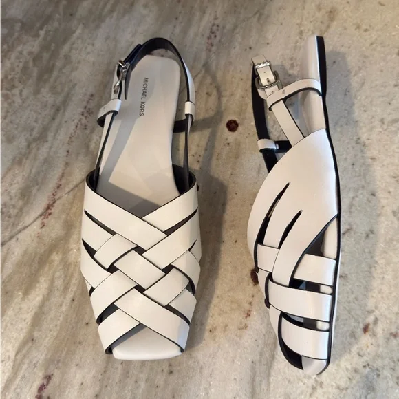 Michael Kors White Slingback Sandals., Size 10 - Picture 9 of 9